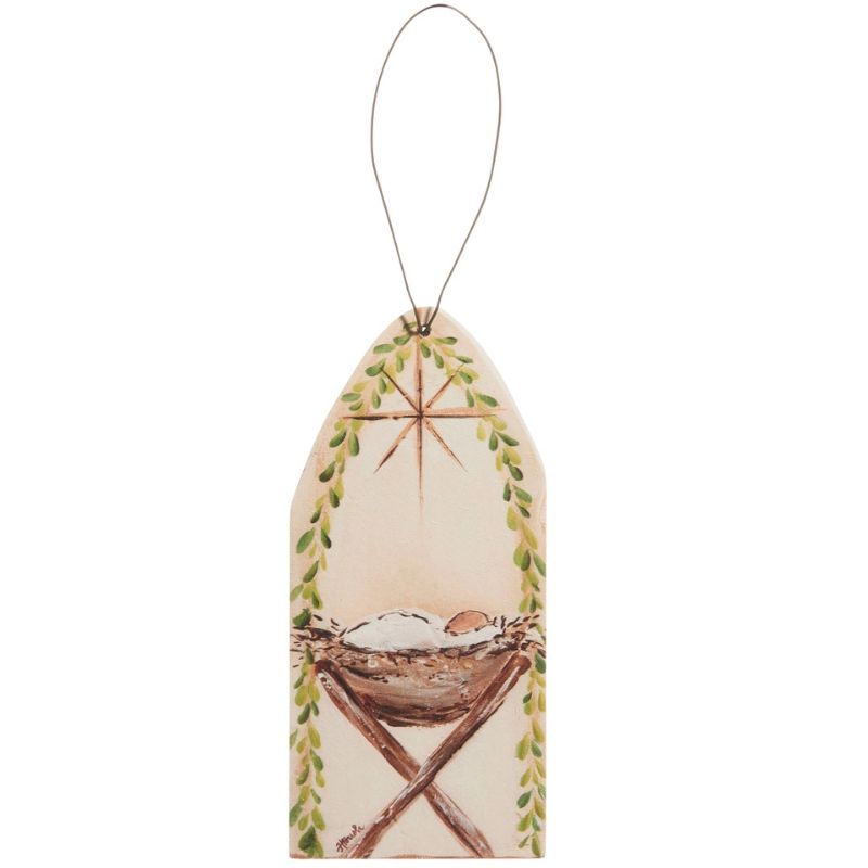 Jesus in Manger Cut Out Ornament